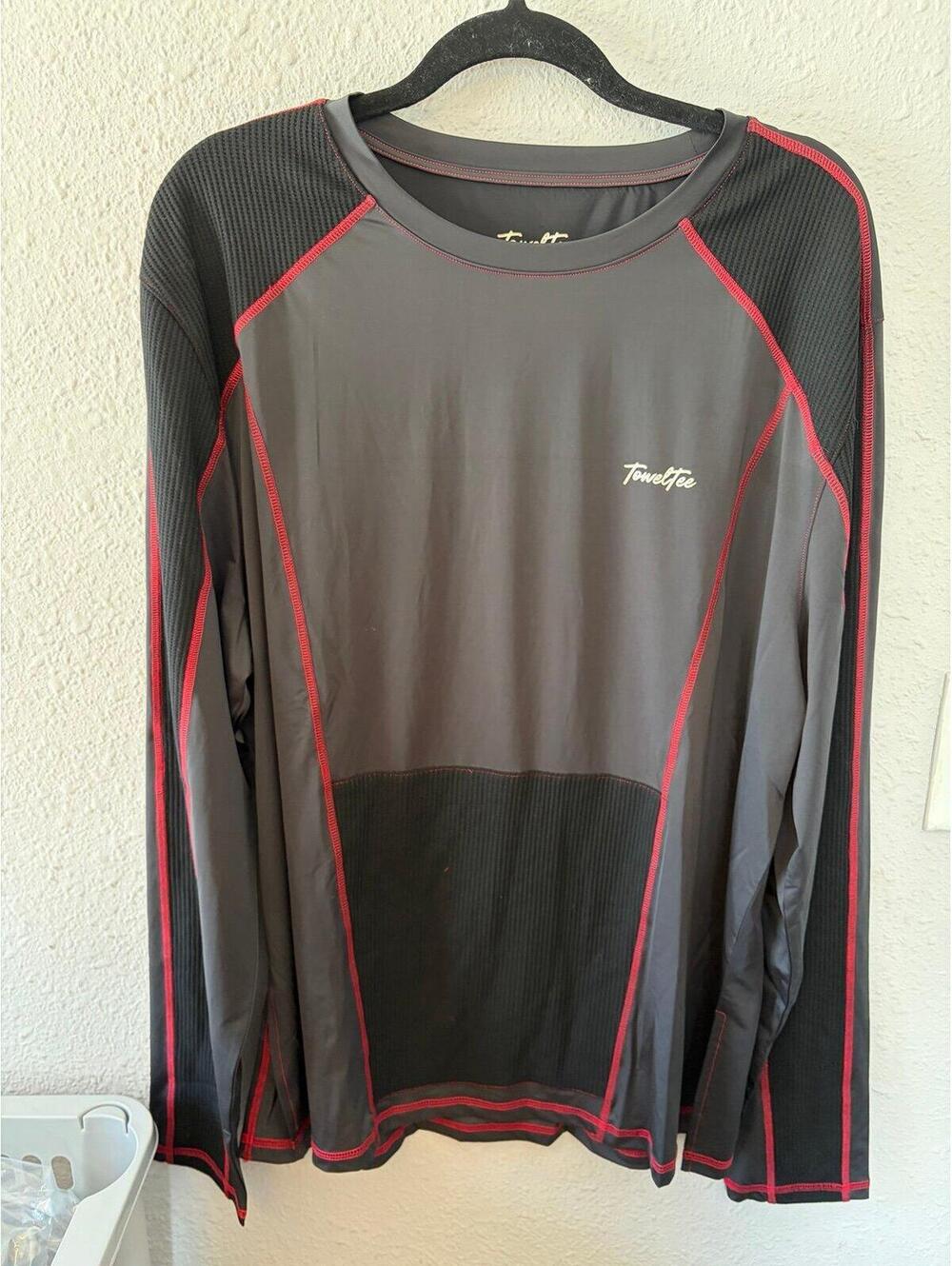 NEW Men's Towel Tee Black Long Sleeve size XL